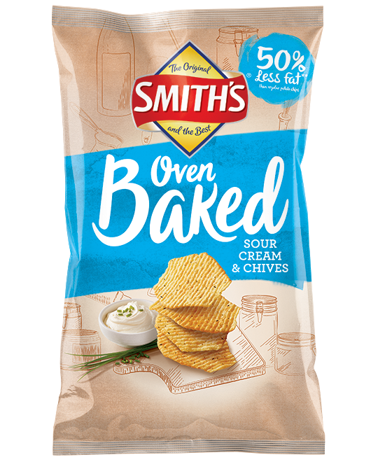 Smith's Oven Baked Chips – Sour Cream & Chives pack shot